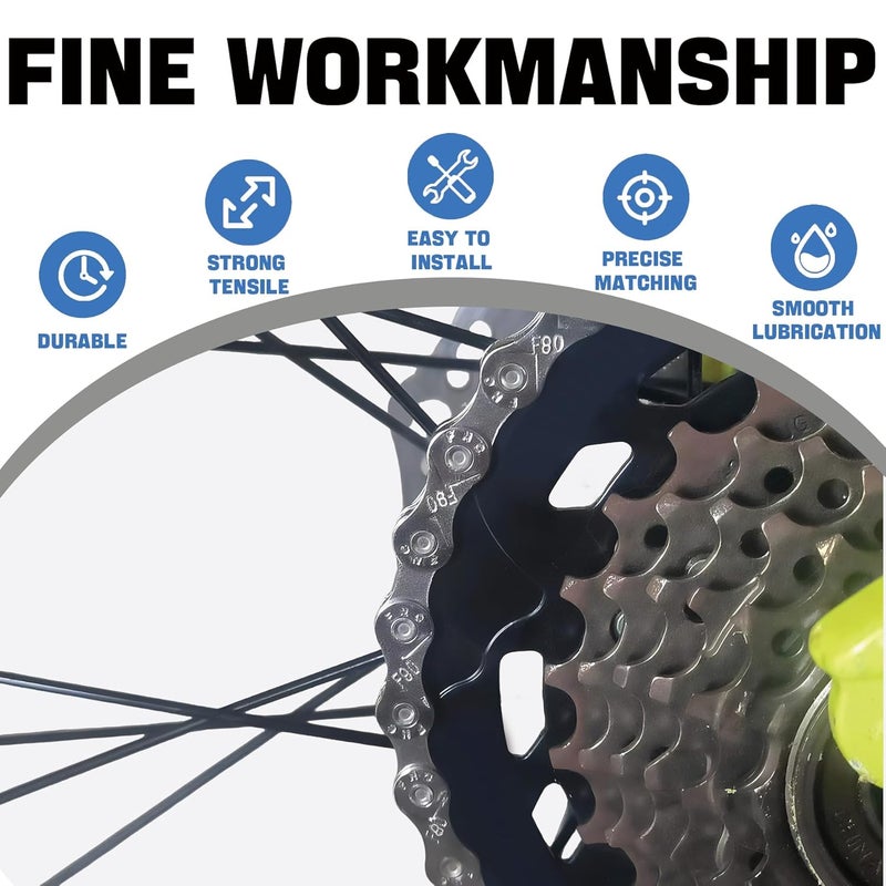 RainFlowwer 6/7/8/9/10/11/12 Speed Bike Chain – High-Strength, Durable & Smooth-Shifting for Road/Mountain Bikes (6/7/8-Speed) - Image 5